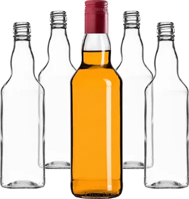 Image de KADAX Bouteilles en verre à remplir, 500ml, 10 pièces, bouteilles de liqueur vides avec bouchon à vis, bouteilles de jus de fruits