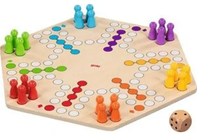 Zdjęcie produktu dla Goki drewniana gra Ludo - klasyczna gra planszowa dla 6 graczy