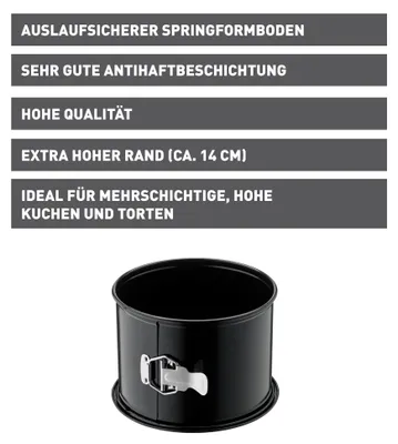 Zdjęcie produktu dla Kaiser 2300669694, Forma do ciasta, Okrągły, Stal, 220 °C, Czarny, Chiny