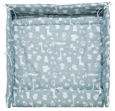 Produktbild von Alvi® ALVI Laufgittereinlage universal Zootiere puderblau 70 und 100 cm