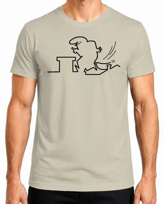 Immagine prodotto di Maglietta da uomo, linea Balum Strichmännchen Osvaldo, stile cartoon, cultura Cavandoli, colore: naturale, taglia: XL