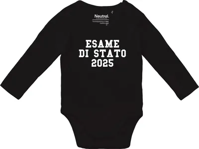 Produktbild von Huuraa Baby Body Esame di Stato 2025 Abschluss Italien 74 Black  Baumwolle Fairtrade Langarmbody Geschenkidee