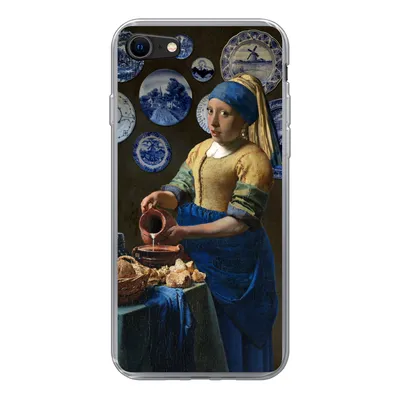 Produktbild von MuchoWow® Handyhülle Schutzhülle Hülle für iPhone SE 2022 Milchmädchen - Das Mädchen mit dem Perlenohrring - Vermeer Silikon Softcase Handy Hülle - Schutzhülle