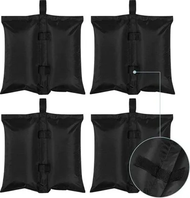 Obrázek produktu pro Písečné pytle Collox – 4 ks – pytle na závaží – těžká váha – s uchem – 34 x 37 cm – zahrada – černé