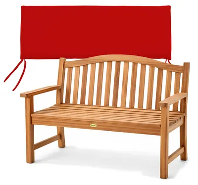 Produktbild von Teako Design Gartenbank Catania Teakholz Massiv 120cm mit Kissen Rot