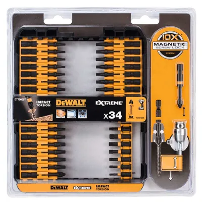Produktbild von DeWalt Schrauberbit-Set Impact Torsion DT70606T-QZ 34-teilig, Schlagfest inkl. magnetischer Bithalter