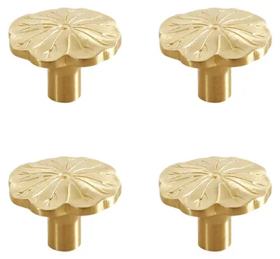 Image de Poignées de meubles vintage dorées - Poignées de placard en laiton - Poignées de placard minimalistes - Poignées de meubles pour chambre/salle de bain - Vis de fixation incluses - Durables et robustes