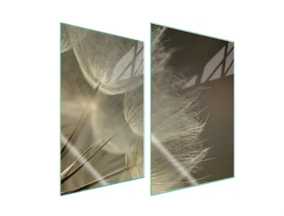 Immagine prodotto di Piastre copri fornelli 2 pezzi 35x52 Copri piano cottura in Vetroceramica tagliere in vetro grigio dente di leone
