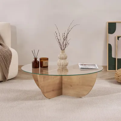 Produktbild von Skye Decor, Liya - Sapphire Oak, Couchtisch, Saphir-Eiche, 100 % Melaminplatte, 90 x 90 x 30 cm