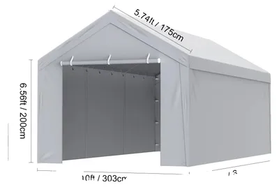 Obrázok produktu pre Náhradný kryt prístrešku pre auto, odolný voči vode, UV ochrana, 3x6 m sivý