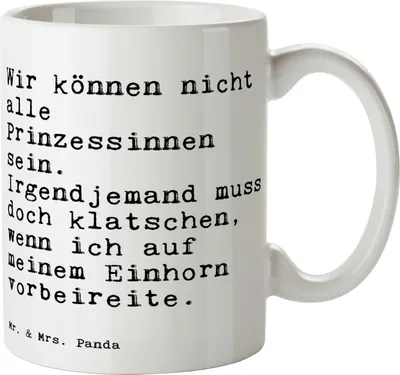 Produktbild von Mr. & Mrs. Panda Kaffeebecher Wir können nicht alle... - Weiß - Geschenk, Sprüche, Kaffeetasse, Realität, Spruch Weisheiten Zitate Lustig Weisheit Worte, Teetasse, Becher