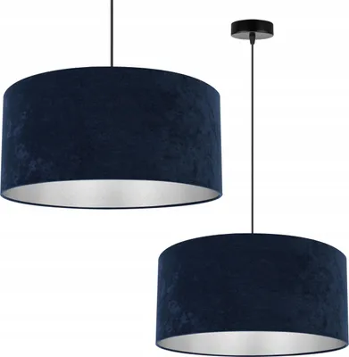 Immagine prodotto di Lampada a sospensione, lampadario da soffitto, cromo, paralume in velluto