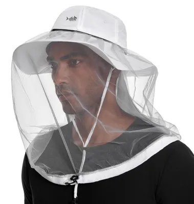Immagine prodotto di Cappello da sole Moskito con protezione UPF 50+, protezione per il collo e rete per la testa, taglia unica, colore bianco
