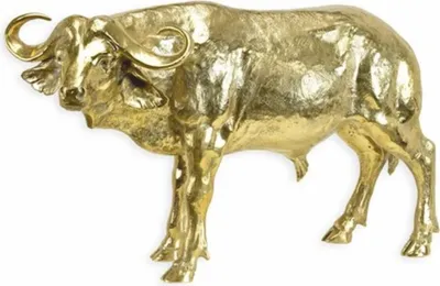 Produktbild von Casa Padrino Luxus Bronze Deko Skulptur Büffel Gold 54 cm - Deko Figur