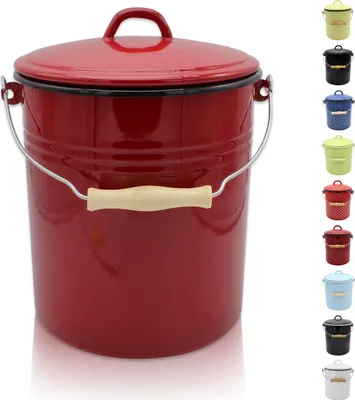 Produktbild von Karl Krüger M10R Mülleimer mit Deckel rot, 10 Liter