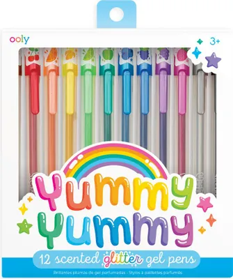 Int!rend Gelstifte Set – 30 Stifte Inkl. Pastell, Glitzer, Neon & Metallic, Mit 3 Schablonen
