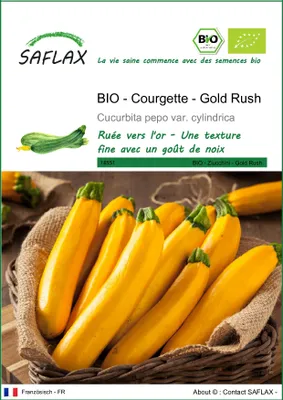 Image de SAFLAX  -- Courgette - Gold Rush - 5 graines - Cucurbita