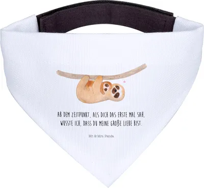 Produktbild von Mr. & Mrs. Panda Hunde-Halstuch Faultier Kind - Weiß - Geschenk, Halstuch, Hund, Baby, Tuch, Kinder, Mutter, Liebe, Hunde