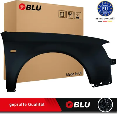 Image de BLU Aile Compatible avec Audi A6 C5 LIFT LZ9W Droite Schwarz EbonySchwarz | 2001-2005 | Avant | Peint| Prêt à Monter | Acier
