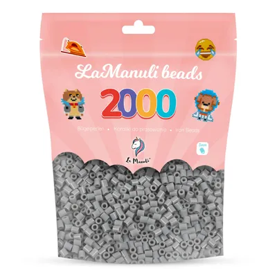 Zdjęcie produktu dla Koraliki do Prasowania – Szare, 2000 Szt. Midi 5mm, Kompatybilne, La Manuli