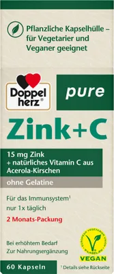 Produktbild von Doppelherz Zink + C pure, 60 St. Kapseln