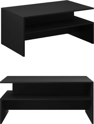 Produktbild von Couchtisch schwarz matt ARVADA-83 mit Ablage, B/H/T: ca. 100/45/60 cm