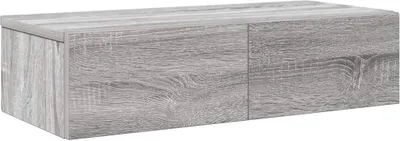 Zdjęcie produktu dla Półka ścienna z szufladami, szary dąb sonoma, 60x26,5x15 cm