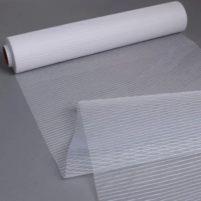 Produktbild von Tischläufer Organza mit Web-Streifen- weiß - 28 cm x 15 m 70 280 001