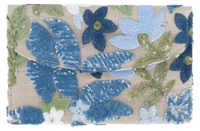 Produktbild von Blumendruck-Clutch mit Pailletten für festliche Anlässe