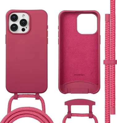Image de imoshion Coque arrière colorée avec cordon amovible et MagSafe pour Apple iPhone 15 Pro Max - Framboise