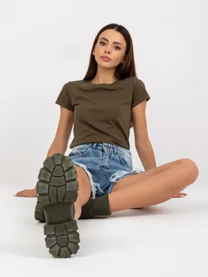 Produktbild von Basic Feel Good Kurzarm-T-Shirt für Frauen Battyl grün XS