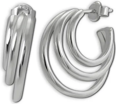 Image de SilberDream argenté SilberDream boucles d'oreilles femmes 925 argent créoles SDO4452J