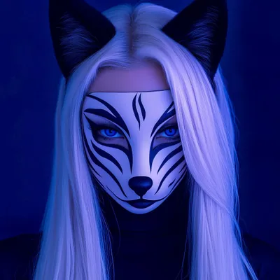 japanische Kitsune-Yokai-Maske – Decords 3D-Kostümartikel, Produktansicht 1