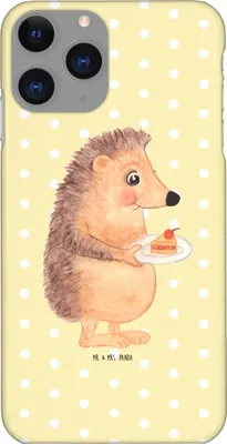 Produktbild von Mr. & Mrs. Panda Iphone 11 Pro Handyhülle Igel Kuchenstück - Gelb Pastell - Geschenk, Geburtstagskuchen, Handy Case, Lustige Sprüche, Kuchen Backen, Premium Kunststoff