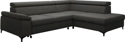 Produktbild von MIRJAN24 Ecksofa Lonigo mit Bettkasten und Schlaffunktion, Einstellbare Kopfstützen (Farbe: Lars 99, Seite: Rechts 2R-OT)