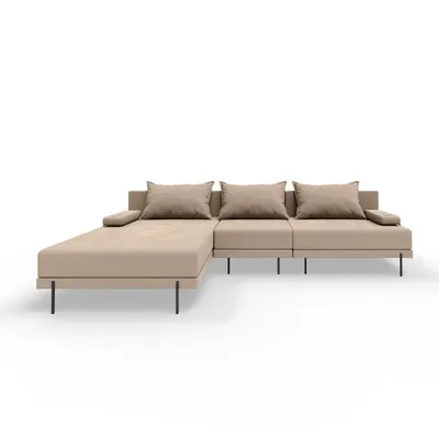 Produktbild von TRADA Gartensofa lounge set Bahama S Beige Gartenmöbel set Wasserabweisend Stoff Links L-form