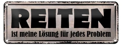Produktbild von Blechschild Spruch 27x10cm Reiten Lösung für jedes Problem Dekoration