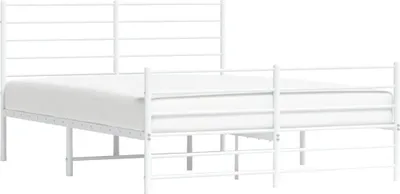 Produktbild von vidaXL Bettgestell mit Kopf- und Fußteil Metall Weiß 120x200 cm