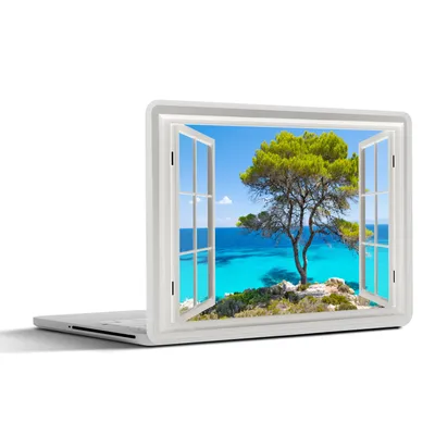 Produktbild von MuchoWow® Laptop Aufkleber Sticker Cover Aussicht - Wasser - Baum 30x21 cm - Sticker für Laptop - Selbstklebend