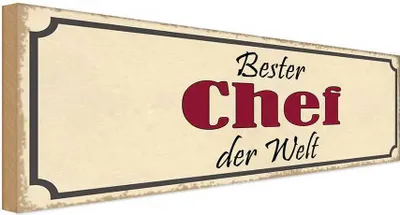 Produktbild von vianmo Holzschild 10x27 cm bester Chef der Welt Arbeit Beruf