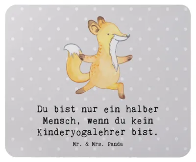 Produktbild von Mr. & Mrs. Panda Mauspad Kinderyogalehrer Herz - Grau Pastell - Geschenk, Mouse Pad, Mousepad, pc, laptop, notebook
