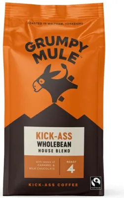 Imagen del producto de Grumpy Mule, café en grano entero, 100% arábica, orgánico, 200 g