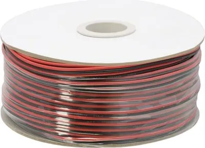 Produktbild von Lautsprecherkabel 100 m - 2 x 0,5 mm² sauerstofffreier Kupferkern mit rot/schwarzem PVC-Mantel für klaren Klang [20082]