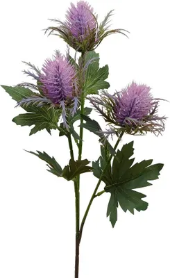 Produktbild von artplants.de Kunstblumen Zweig Edeldistel ERKENHILDE, lila, 65cm - Kunststoff Zweig