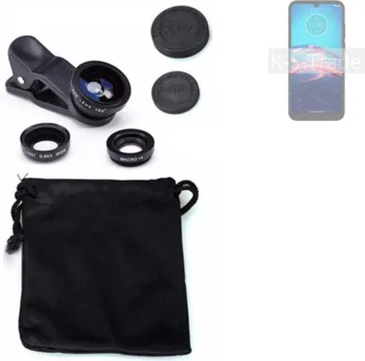 Produktbild von K-S-Trade Smartphone Kamera Linsen Set Kompatibel mit Motorola Moto E6S 2020 3in1 Clip-On Kamera Adapter Macro Weitwinkel FishEye Fischauge Objektiv