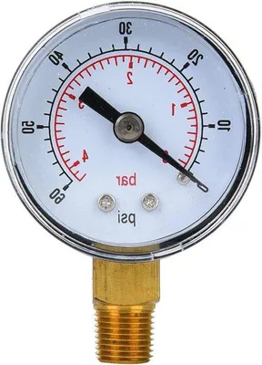 Obrázek produktu pro Měřidlo pro zkoušku tlaku 1/8 palce, 0–60 psi, mechanické, voda/olej
