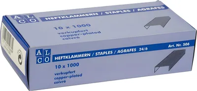 Produktbild von Alco Heftklammern Stahl verkupfert 24/6 1000 ST