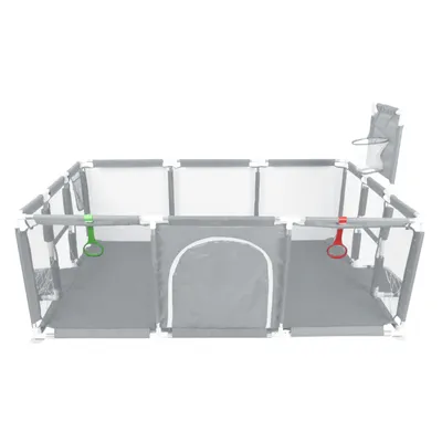 Produktbild von Laufstall Baby Kindersicherheits-Spielfelder mit Atmungsaktivem Mesh 180 × 120cm Dunkelgrau
