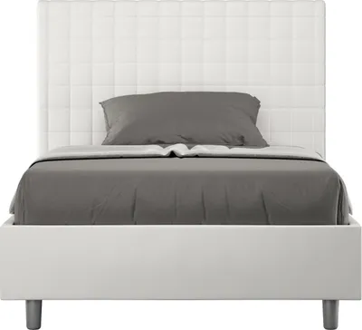 Produktbild von ITYHOME - Gepolstertes Bett mit Bettkasten 120x190 mit Kunstlederbezug Weiß Sunny