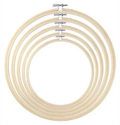 Produktbild von Stickset mit 5 Stück Bambusstickrahmen – 50 Farbgarne – Nadelset – Kreuzstich-Set – Handstickerei – Perfekt für die Freizeit – Kreuzstich-Set